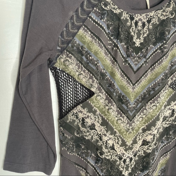 Free People Out Of Africa 3/4 Sleeve Body con Mini Dress - Picture 5 of 9